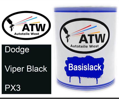 Dodge, Viper Black, PX3: 1L Lackdose, von ATW Autoteile West.